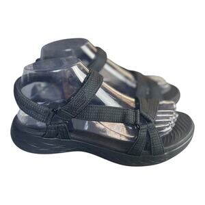 Skechers Women’s On The Go 600 Black Lightweight Adjustable Strap Sandals Size-7